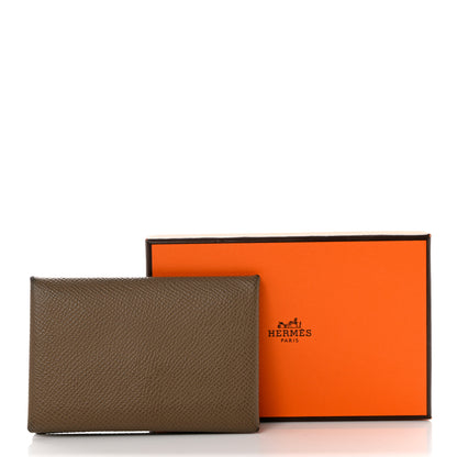 Hermes Epsom Calvi Card Case Etoupe 12 of 12