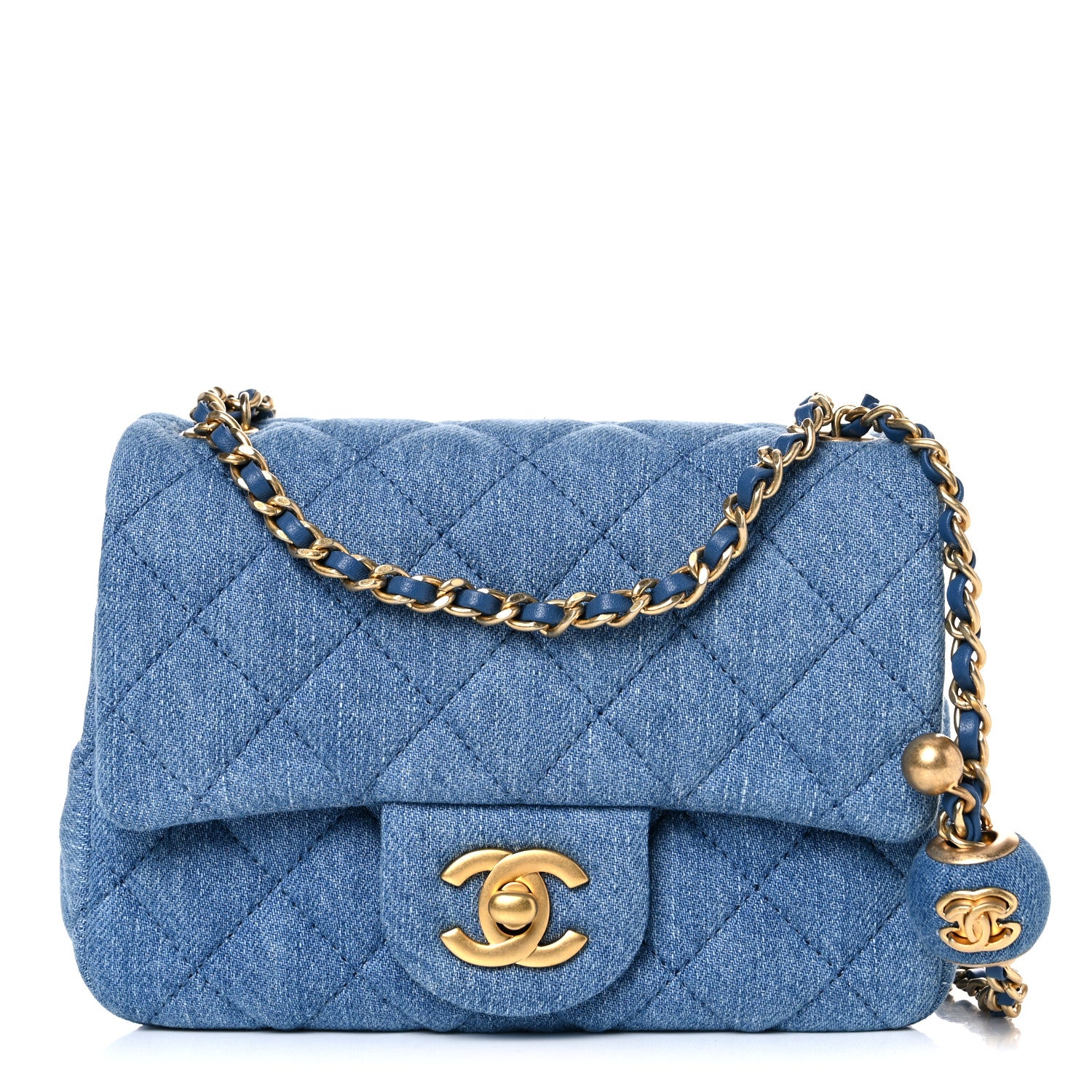 studio image of fake chanel mini square flap FASHIONPHILE