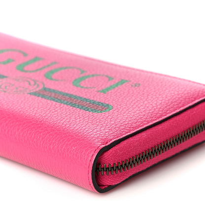 Gucci Grained Calfskin Logo Zip Around Wallet Box Pink Green 8 of 8