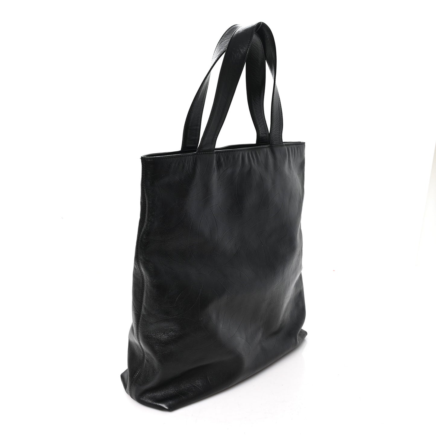 Lambskin CC Embossed Tote Black