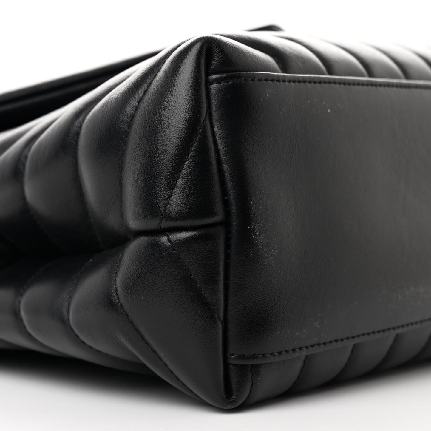 Calfskin Y Quilted Monogram Medium Loulou Chain Satchel Black