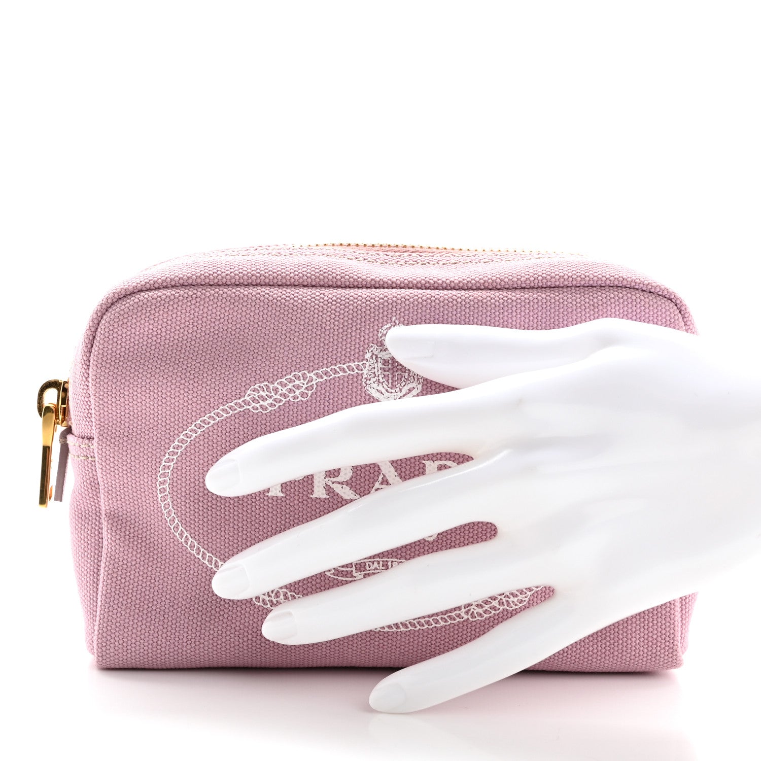 Prada Canvas Canapa Logo Pouch Alabastro 2 of 7