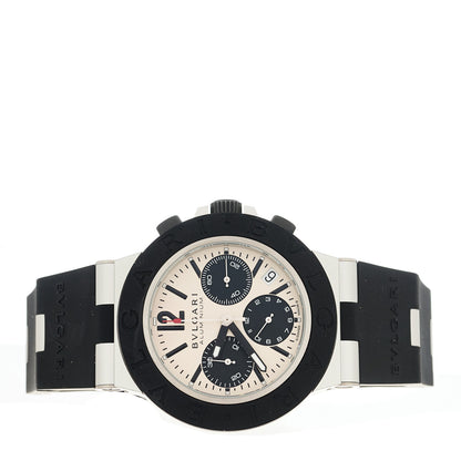 Bulgari Aluminum Rubber 40mm Chronograph Automatic Watch White 2 of 6