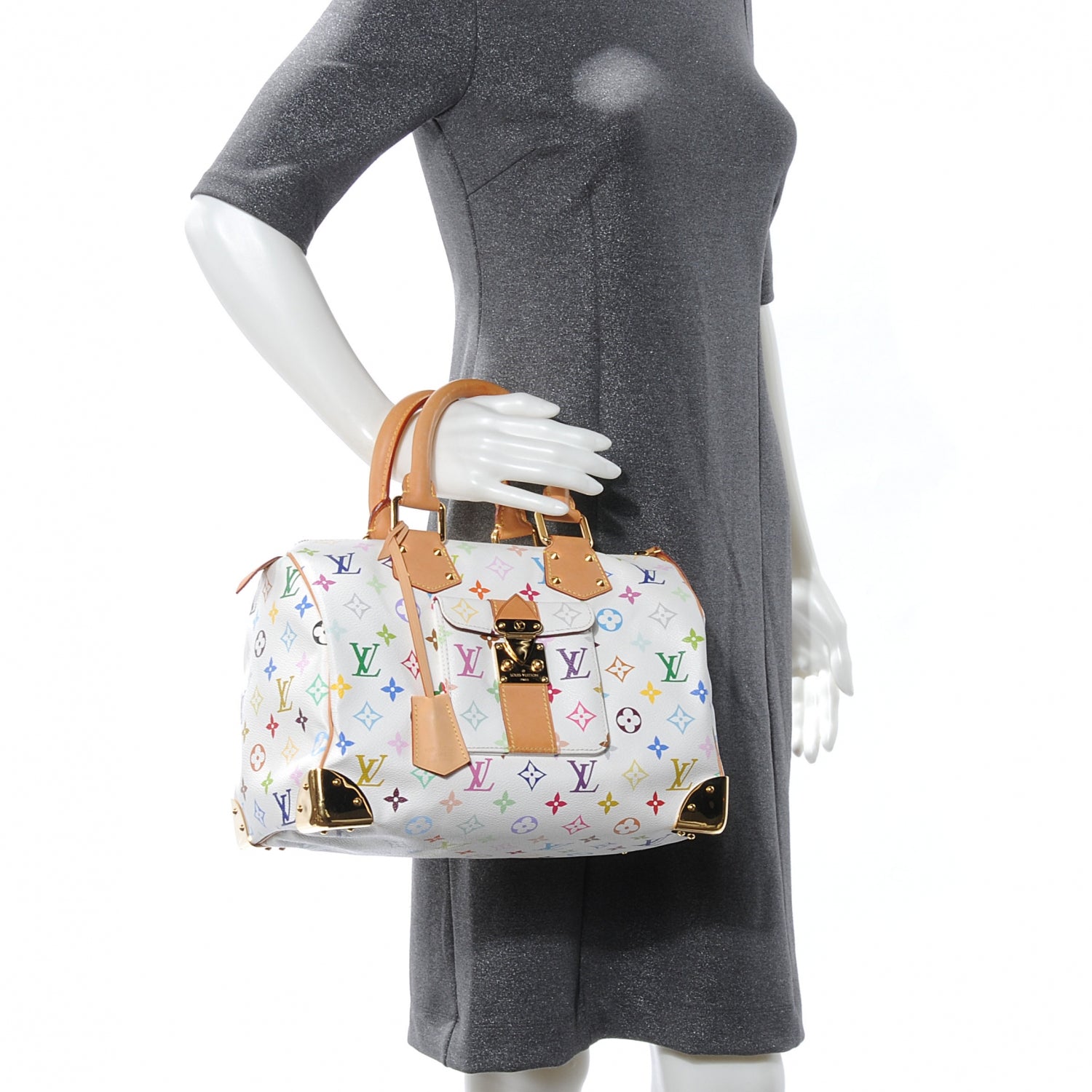 Louis Vuitton Monogram Multicolor Speedy 30 White 2 of 8
