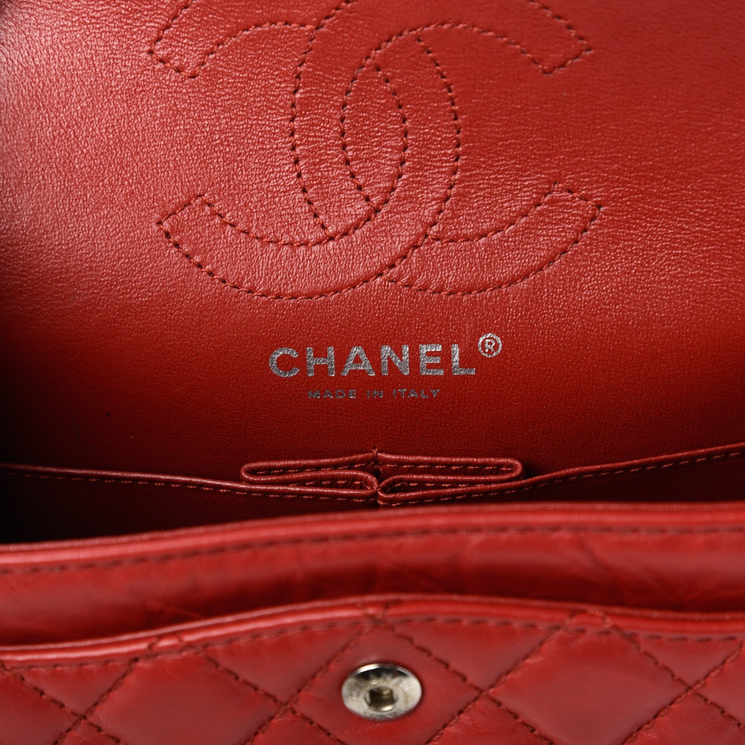 Chanel Aged Calfskin Quilted 2.55 Reissue 224 Flap Red 8 of 11