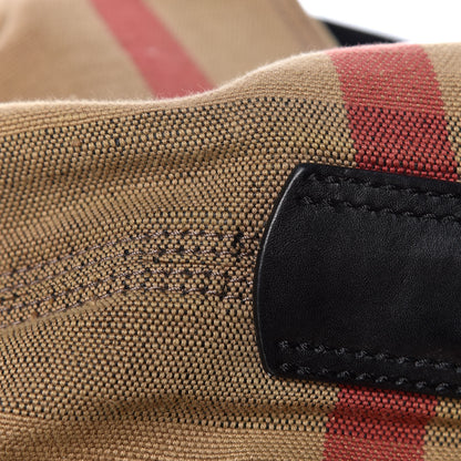 Burberry Canvas Mega Check Medium Ashby Hobo Black 12 of 32