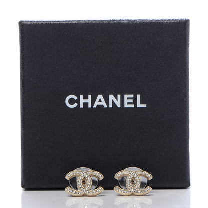 Chanel Crystal CC Earrings Gold 4 of 4