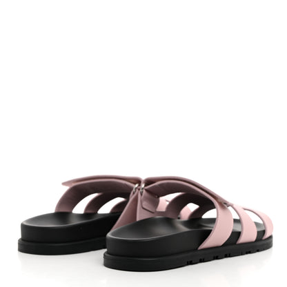 Hermes Calfskin Womens Chypre Sandals 39 Rose Porcelaine 4 of 8
