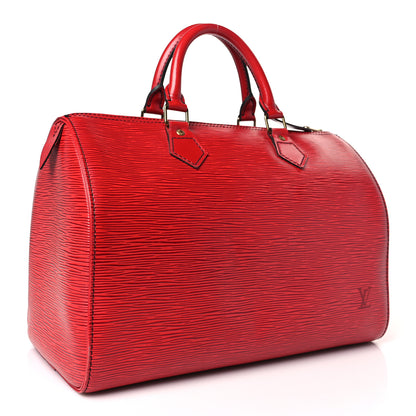 Louis Vuitton Epi Speedy 30 Castillan Red 3 of 8
