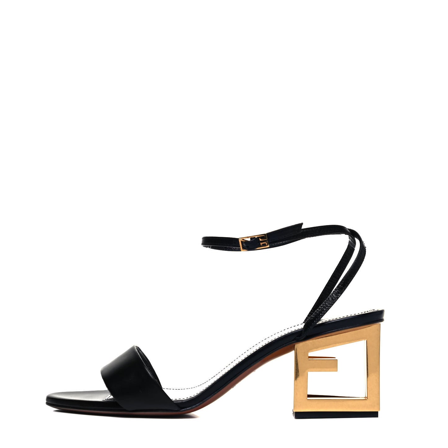 Smooth Calfskin Triangle Sandals 38 Black