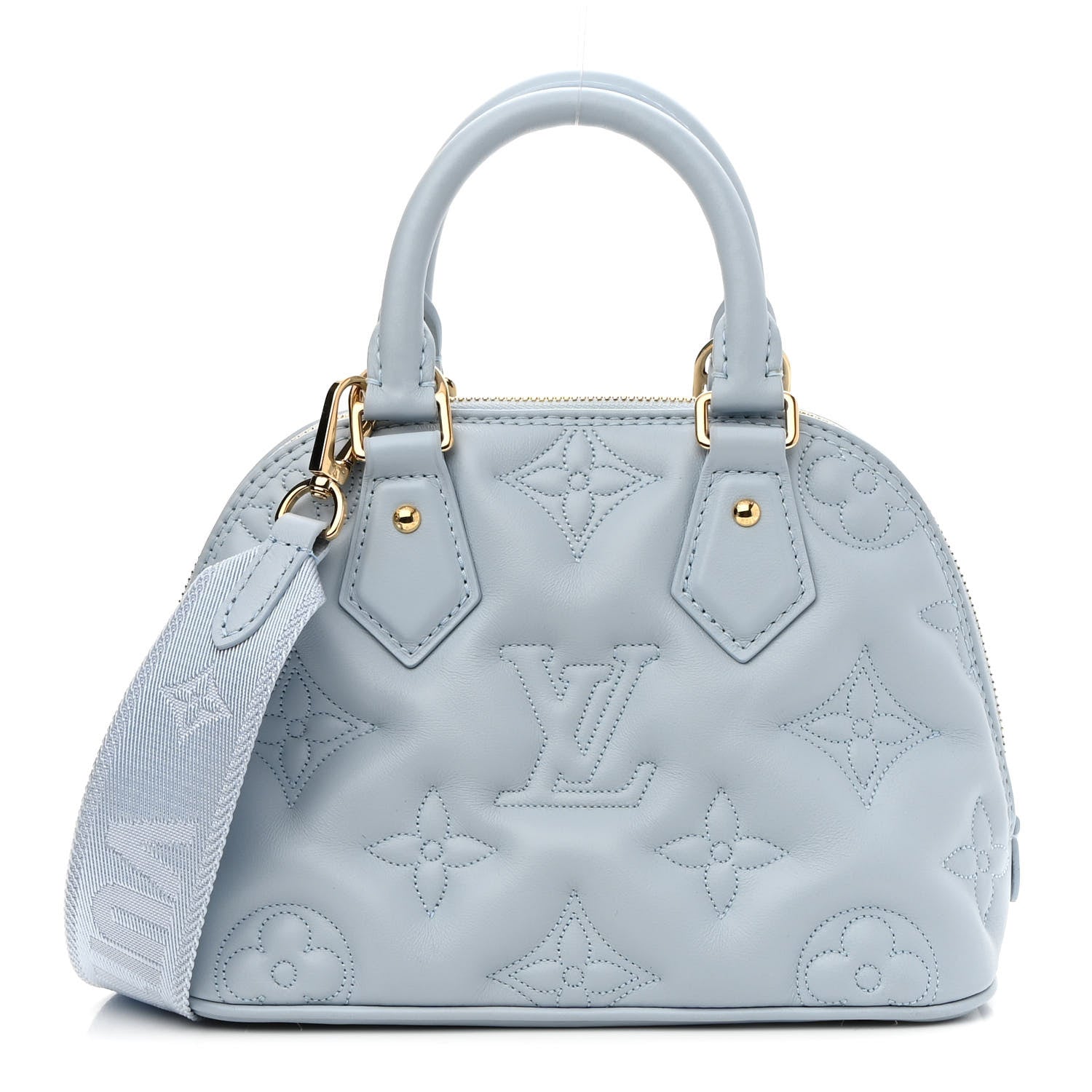 Louis Vuitton Calfskin Bubblegram Alma BB Ice Blue 1 of 9