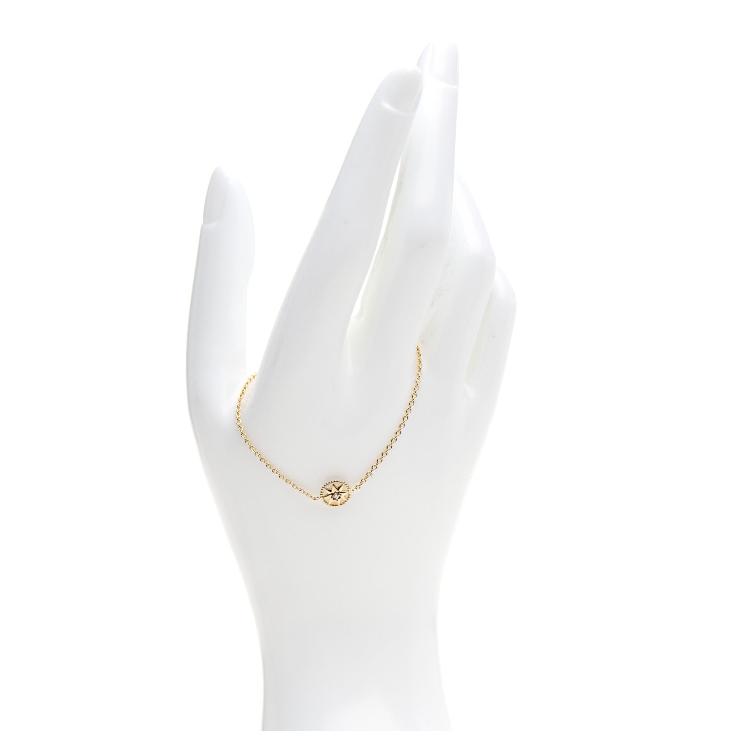 Christian Dior 18K Yellow Gold Diamond XS Rose Des Vents Bracelet 2 of 7