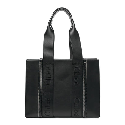 Chloe Calfskin Medium Woody Tote Black 1 of 9