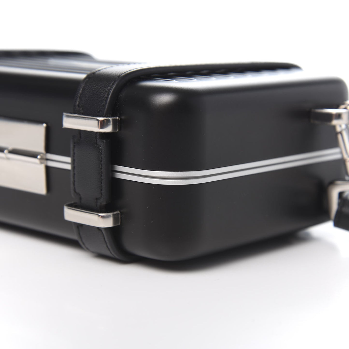 X RIMOWA Aluminum Personal Clutch On Strap Black