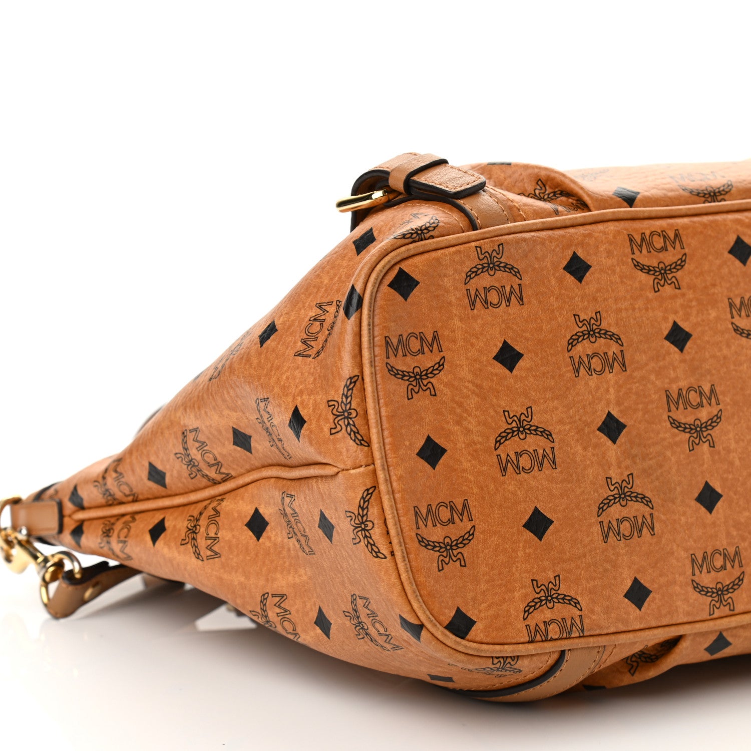 MCM Visetos Medium Essentials Shopper Tote Cognac 8 of 11