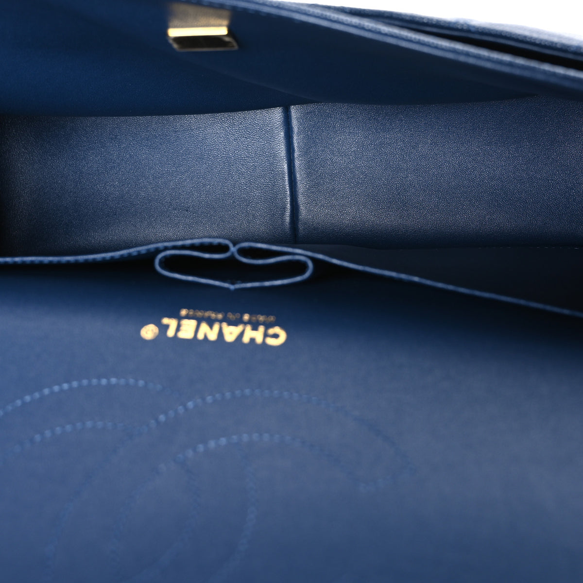 Chanel Caviar Quilted Jumbo Double Flap Navy Blue 4 of 10
