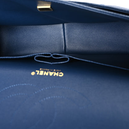 Chanel Caviar Quilted Jumbo Double Flap Navy Blue 4 of 10