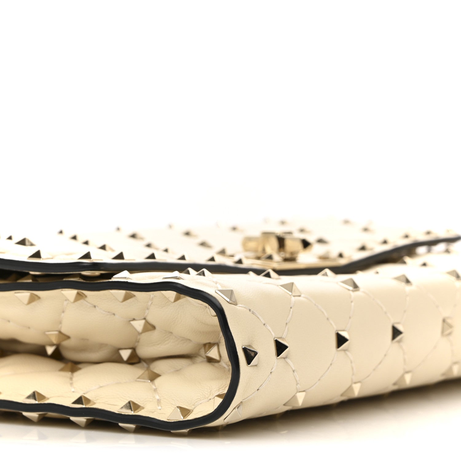 Valentino Garavani Nappa Rockstud Spike Wallet on Chain Light Ivory 8 of 10