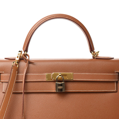 Hermes Courchevel Kelly Sellier 32 Gold 10 of 14