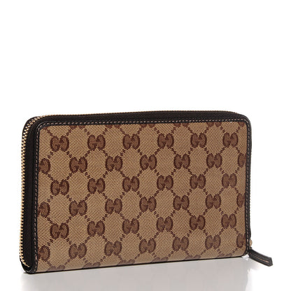 Gucci Crystal Monogram Zip Around Travel Wallet Beige Brown 3 of 8