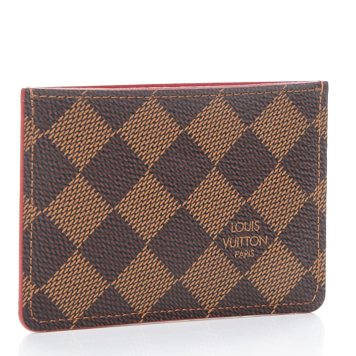 Damier Ebene Caissa Card Holder Cherry