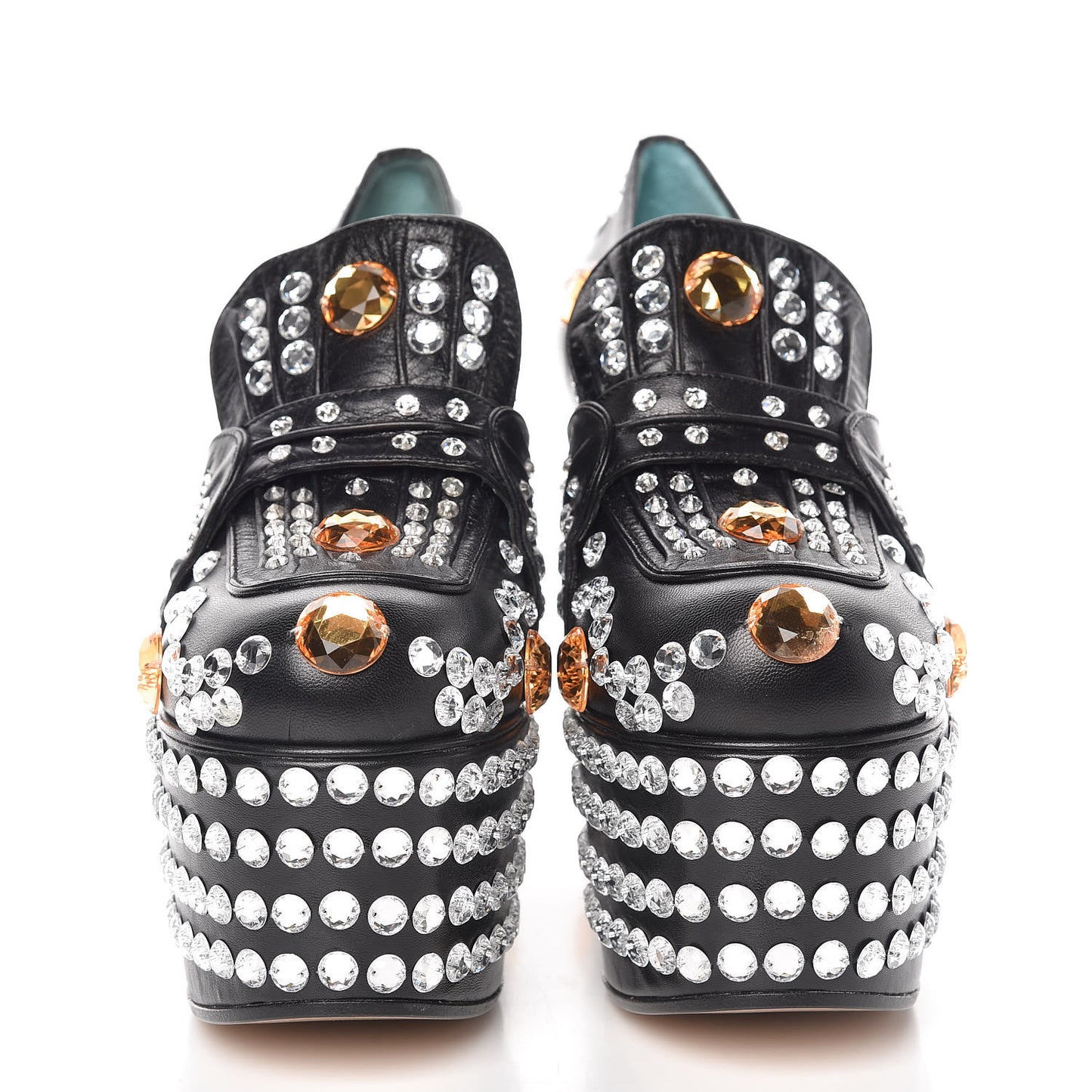 Malaga Kid Crystal Amilna Platform Loafer 35 Black