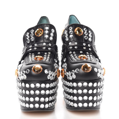 Gucci Malaga Kid Crystal Amilna Platform Loafer 35 Black 2 of 10
