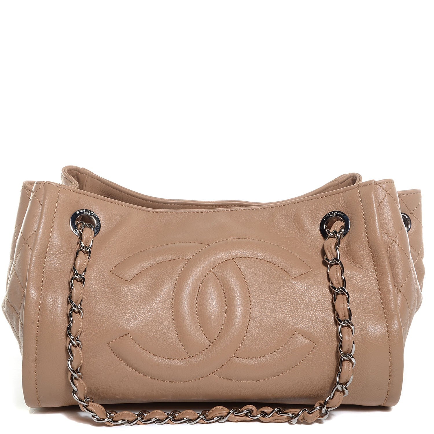 Chanel Calfskin Executive Large Bowler Dark Beige 1 of 7
