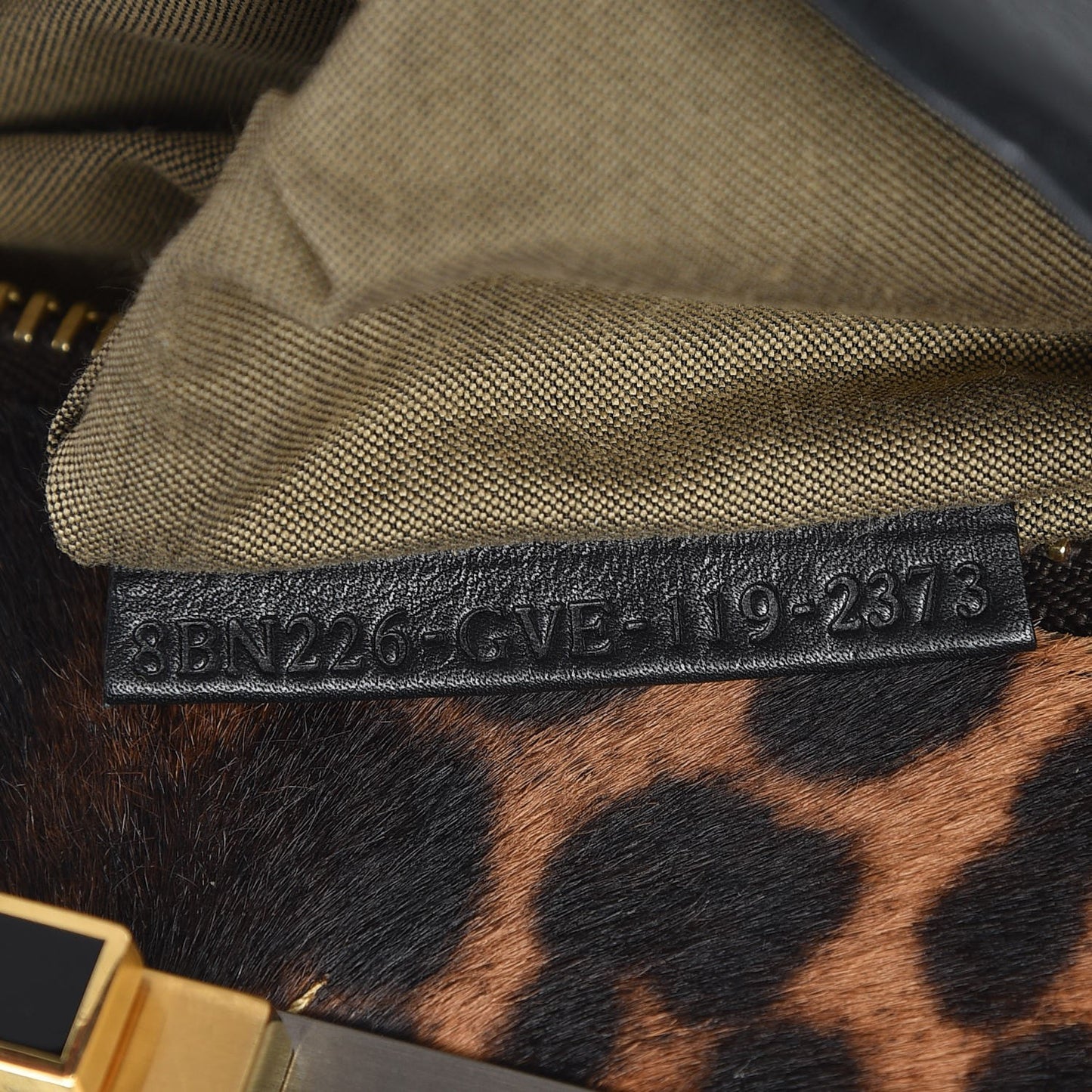 Calfskin Calf Hair Leopard Print Medium Peekaboo Iconic Satchel Black