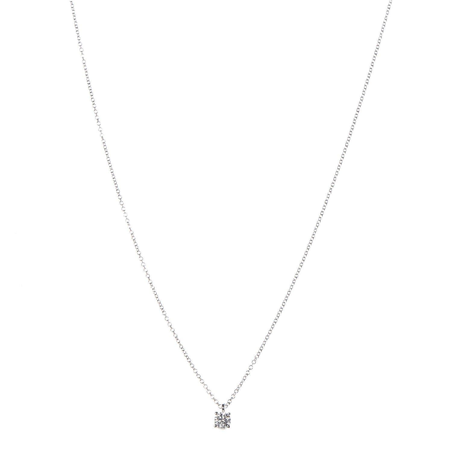Tiffany Platinum Diamond .25ct Solitaire Pendant Necklace 1 of 7