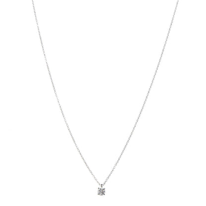Tiffany Platinum Diamond .25ct Solitaire Pendant Necklace 1 of 7