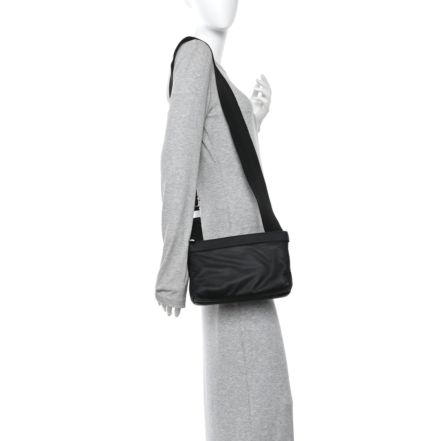 Grained Calfskin Duo Bag Black