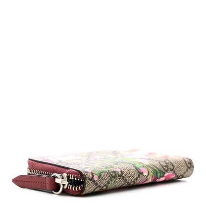 Gucci GG Supreme Monogram Blooms Zip Around Card Case Wallet Beige Multicolor Dry Rose 4 of 6