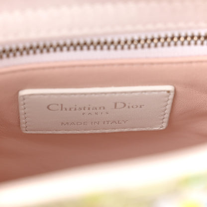 Christian Dior Satin Beaded Floral Embroidered Mini Lady Dior White Multicolor 6 of 9