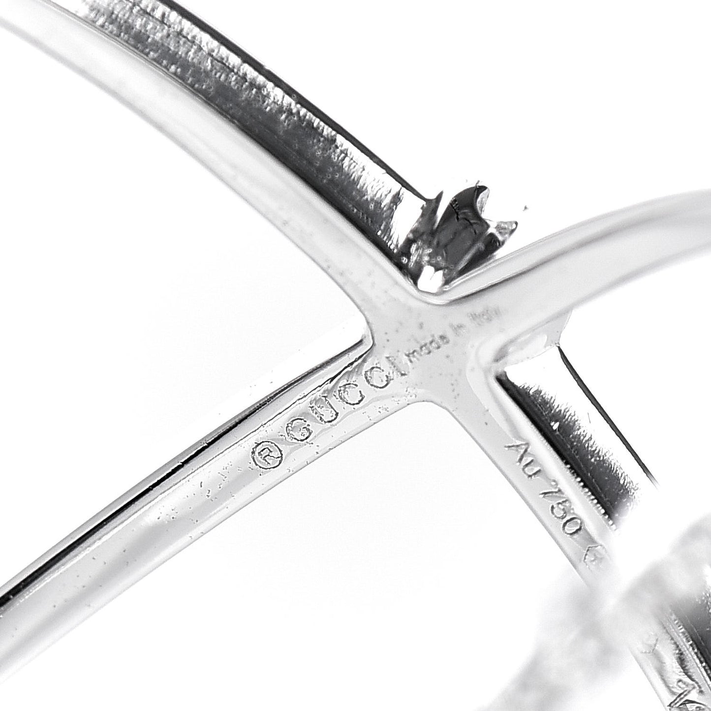 18K White Gold Diamond Running G Cross Ring 53 6.25