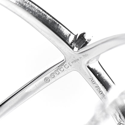 Gucci 18K White Gold Diamond Running G Cross Ring 53 6.25 5 of 8