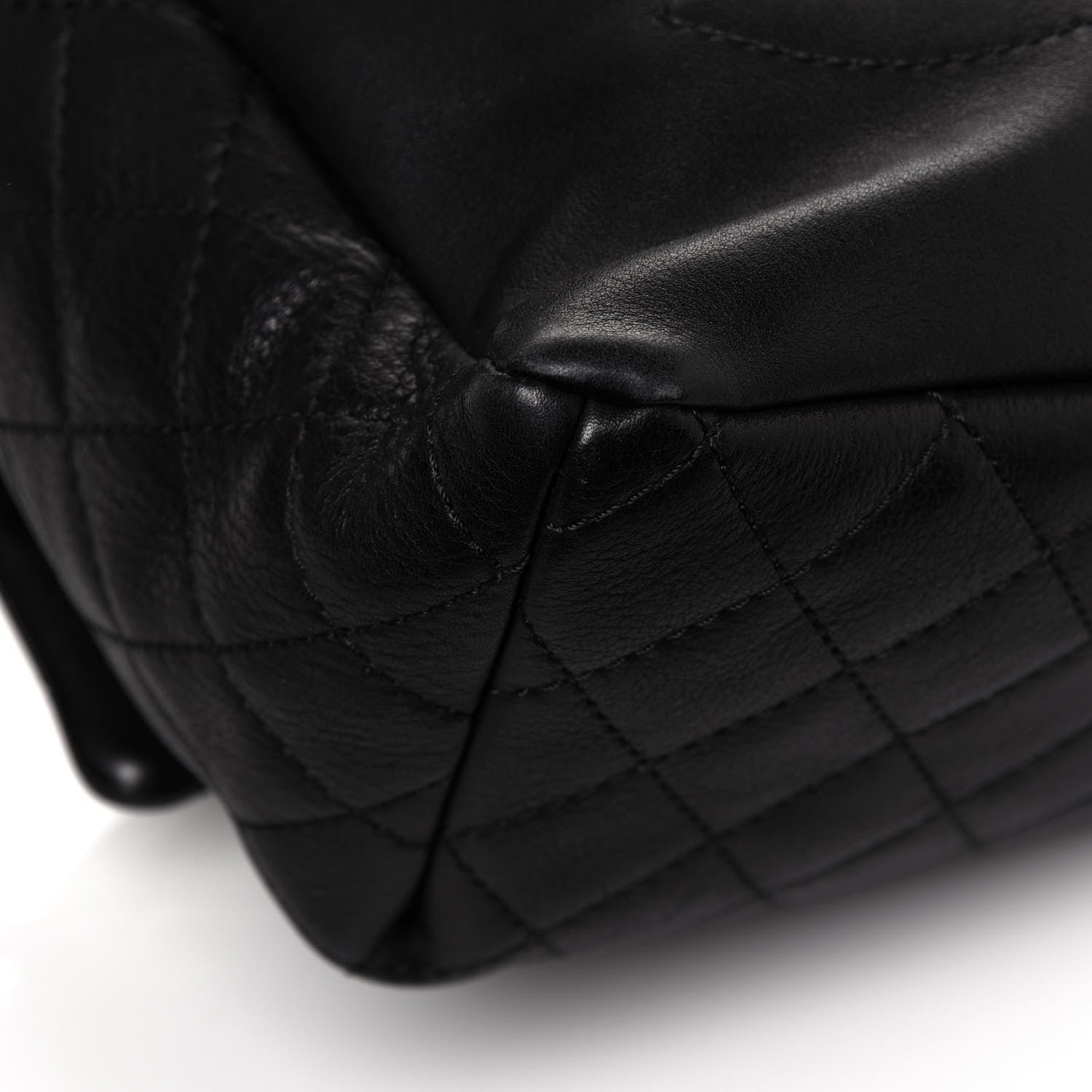 Chanel Lambskin Quilted Drawstring Backpack Black 11 of 14