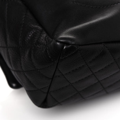 Chanel Lambskin Quilted Drawstring Backpack Black 11 of 14