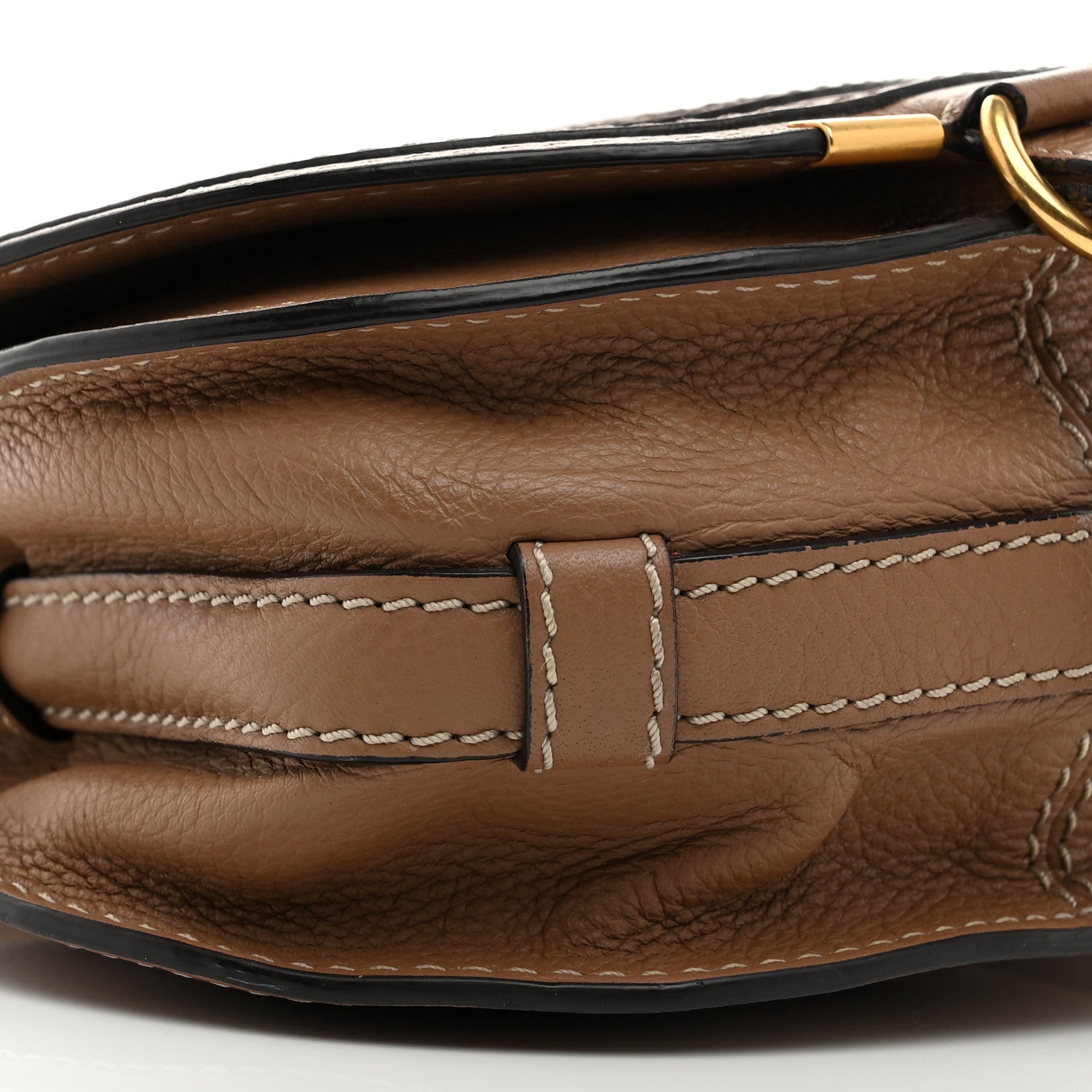 Chloe Grained Calfskin Small Marcie Saddle Bag Nut 8 of 9