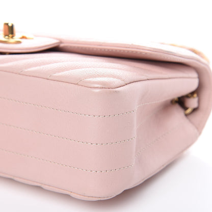 Chanel Calfskin Chevron Quilted Mini Rectangular Flap Light Pink 9 of 12