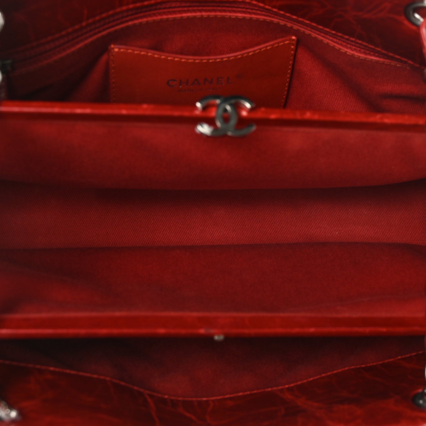 Glazed Calfskin Quilted Medium Just Mademoiselle Red