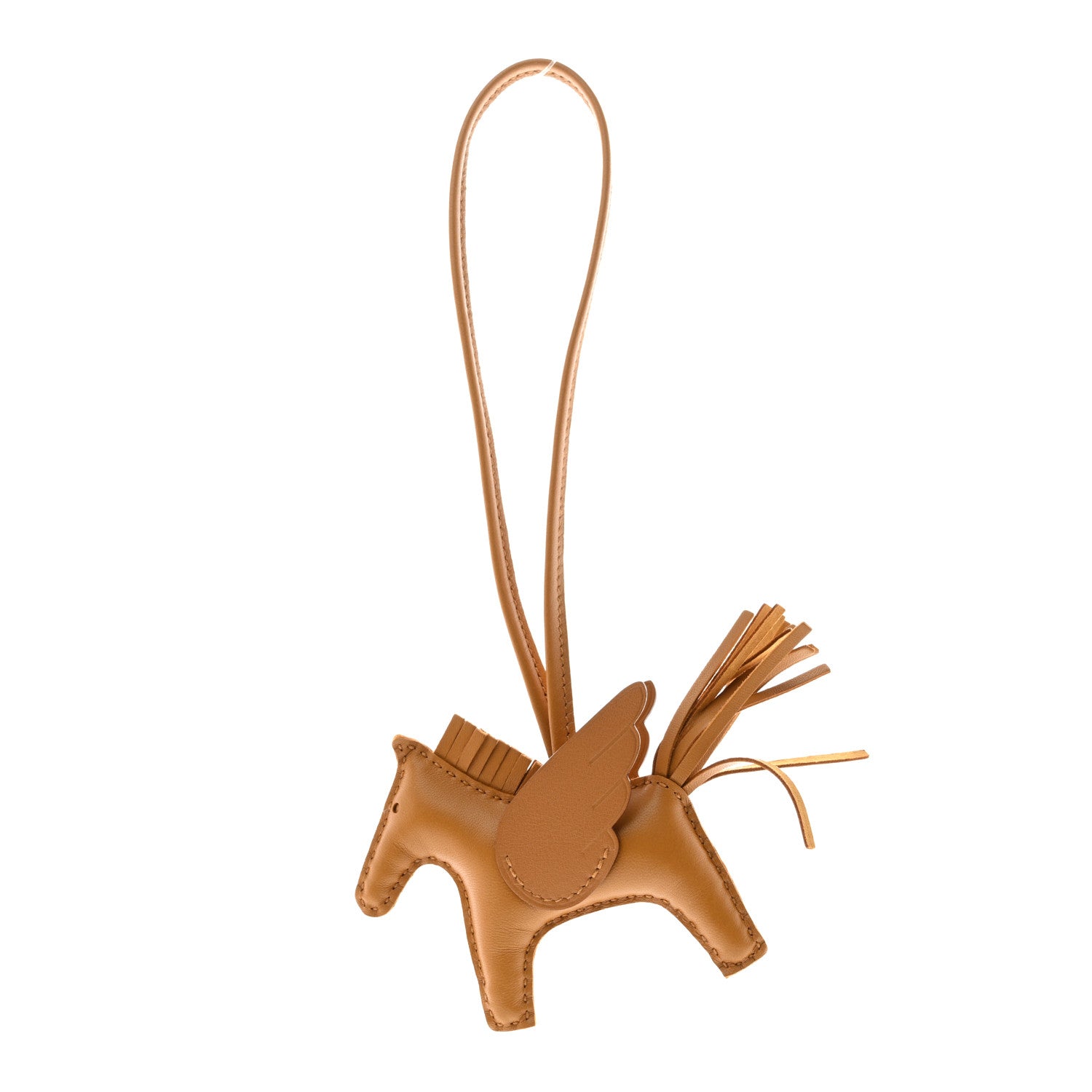 Hermes Milo Lambskin Grigri Rodeo Pegase Horse Bag Charm PM Sesame 1 of 5