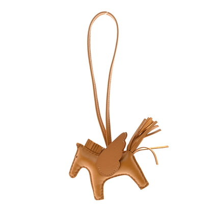 Hermes Milo Lambskin Grigri Rodeo Pegase Horse Bag Charm PM Sesame 1 of 5
