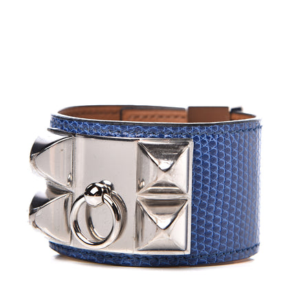 Hermes Lizard Collier De Chien CDC Bracelet T2 Bleu Saphir 1 of 6