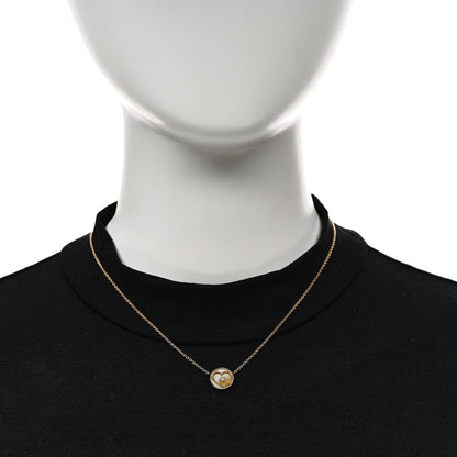 Christian Dior 18K Yellow Gold Diamond Mother of Pearl Rose Des Vents Heart Necklace 2 of 6