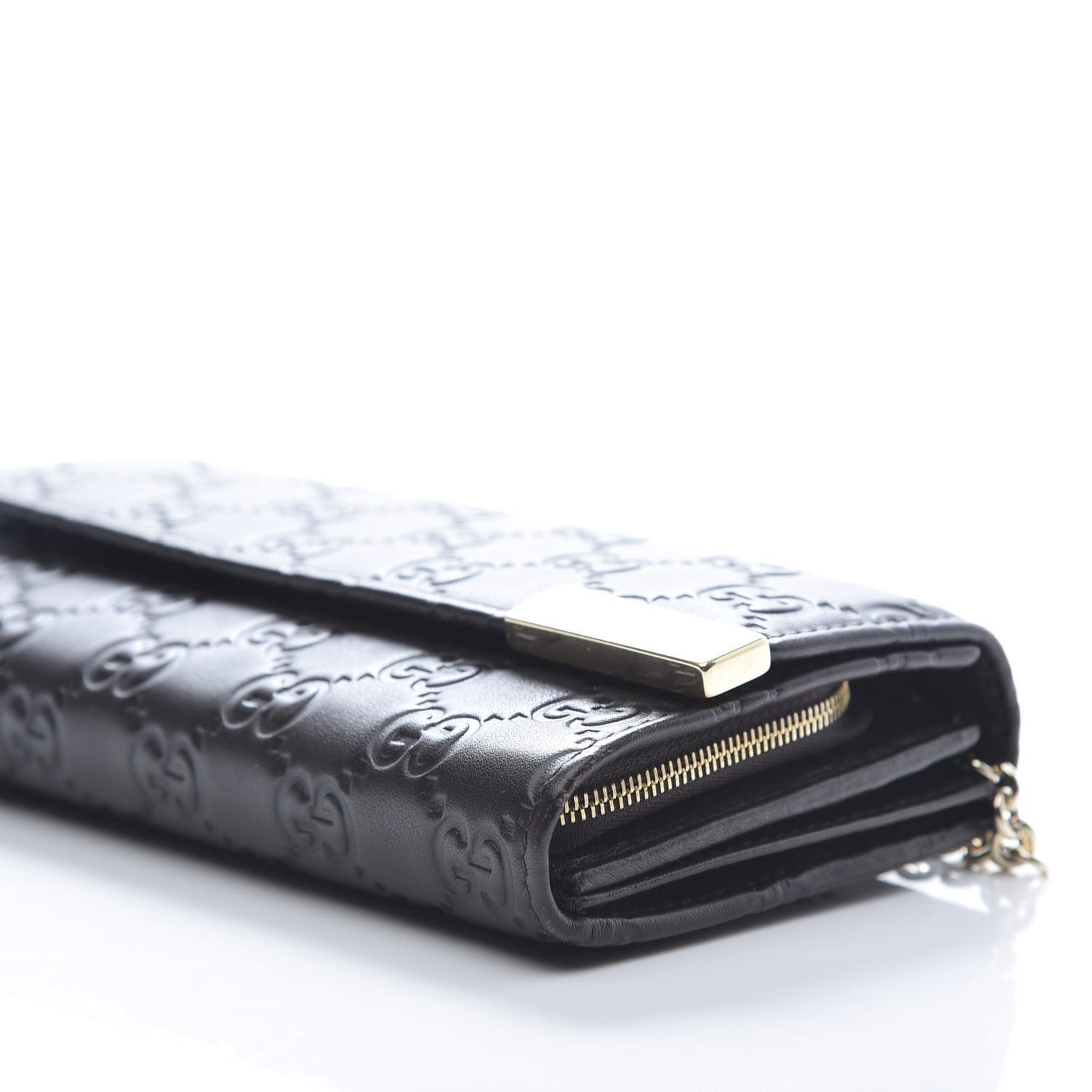 Guccissima Signature Dice Chain Wallet Chocolate