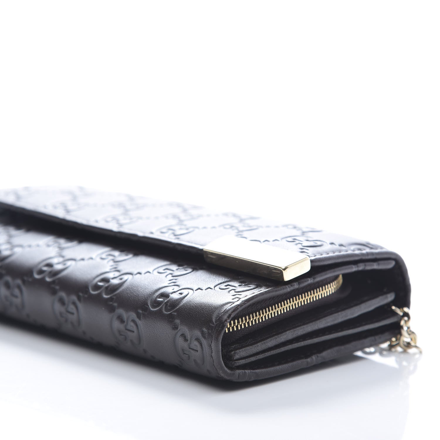 Gucci Guccissima Signature Dice Chain Wallet Chocolate 7 of 8