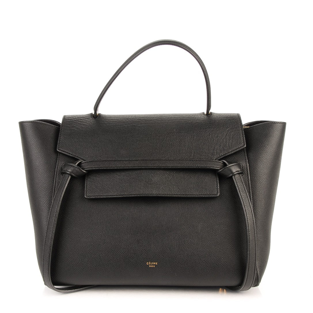 Baby Grained Calfskin Mini Belt Bag Black