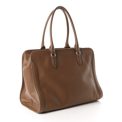 Alexander McQueen Pebbled Calfskin Large Skull Padlock Zip Around Tote Cuoio 2 of 9