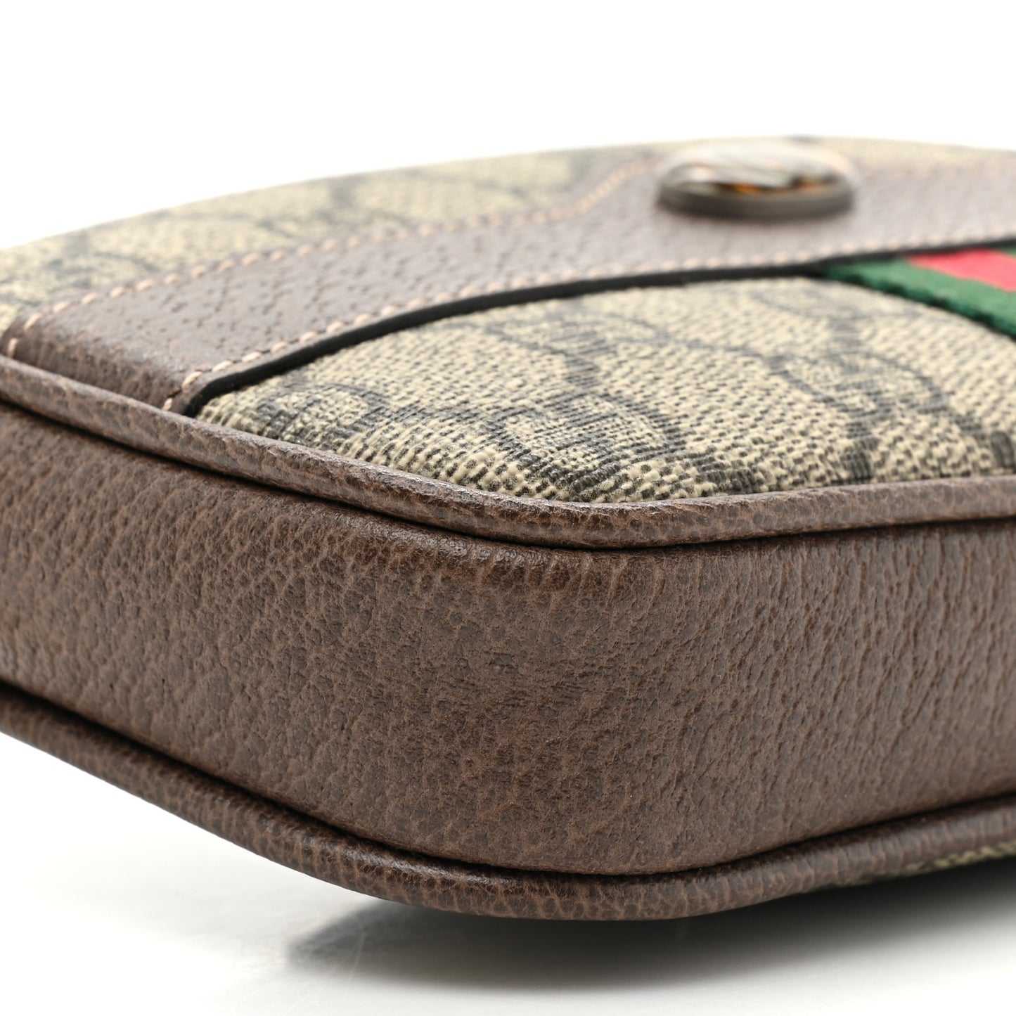 GG Supreme Monogram Web Small Ophidia Belt Bag 95 38 Dark Brown